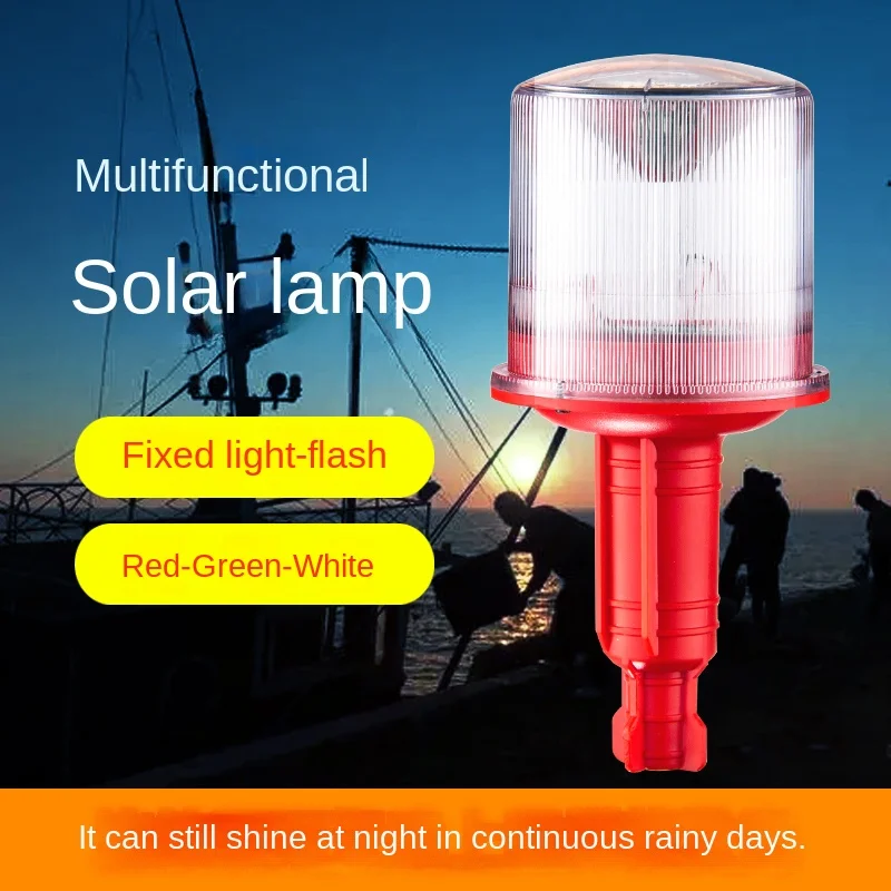 

New Solar-powered 3 Colors Warning Light for Marine Navigation Always bright /flashing Modes for Boats Anchors Safe Sailing