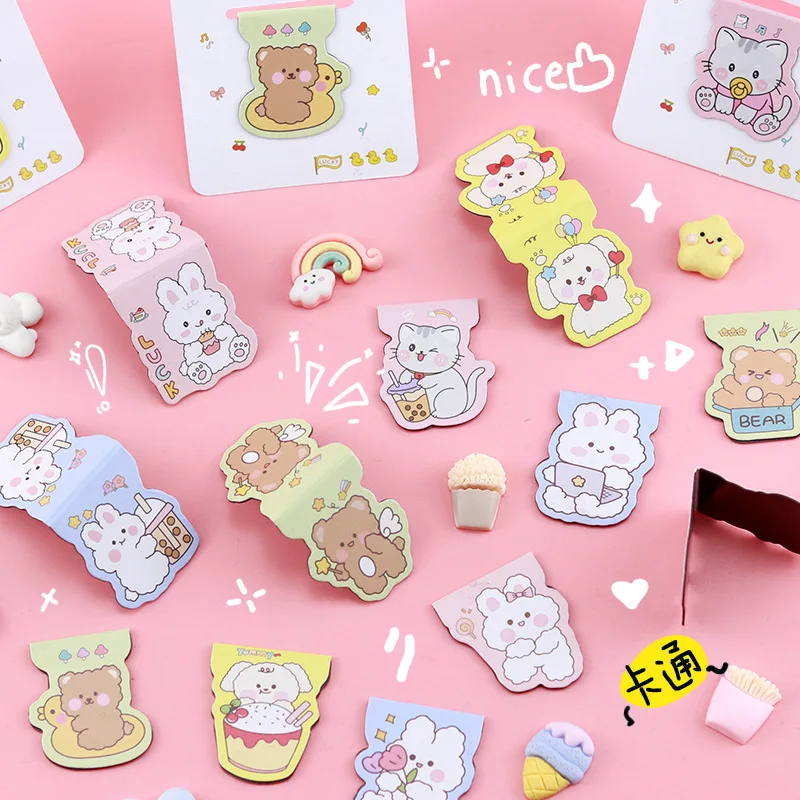 Magnetic Bookmark Cartoon Bear Rabbit Cat for Reading Gift