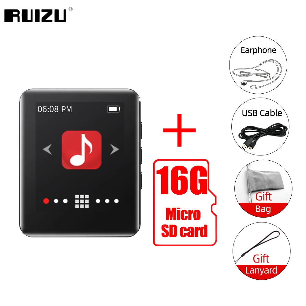 mp3 player online RUIZU A02 M4 Full Touch Screen Bluetooth 4.0 MP3 Player Portable Music Player with Speaker FM EBook Video Recorder Pedometer pink mp3 player MP3 Players