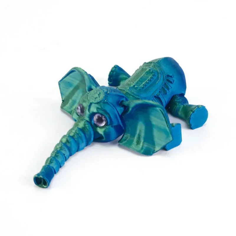 3D Printing Cute Elephant Cartoon Model Toys Mobile Limb Joint Children's Gifts Toys Model Ornament Creative and Novel Decorate