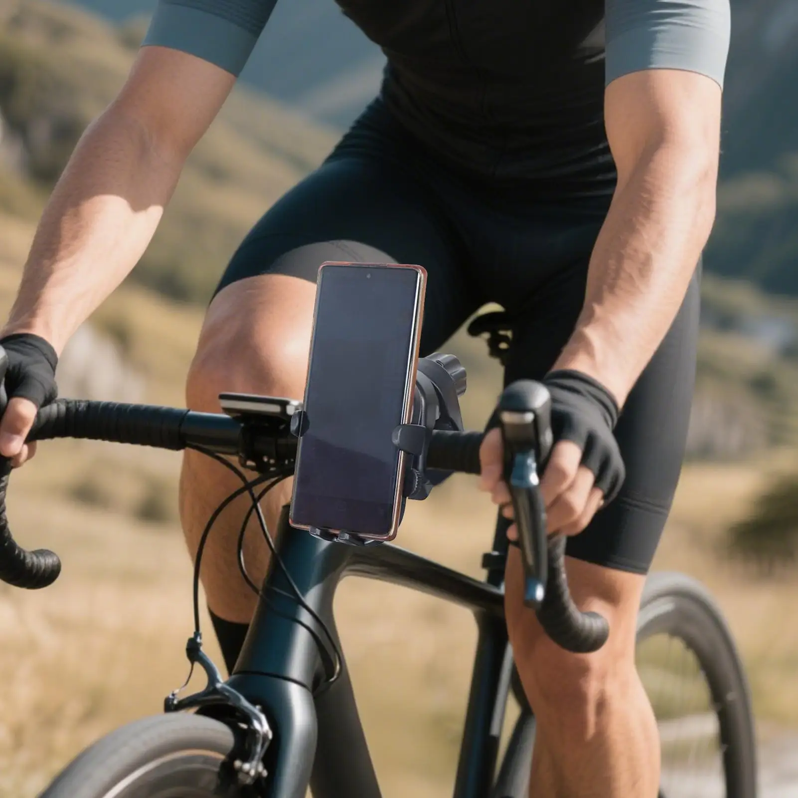 Electric Scooter Phone Holder Electric Scooter Stroller Phone Clamp Smartphone Push Cart Handlebar Rack For Work Exercise Bikes