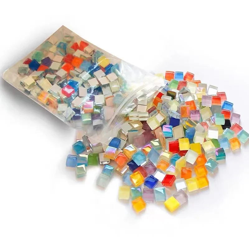 50pcs 1cm Creative Art Mixed Color Mosaic Pieces Crystal Multi Blend Color Option DIY Handmade Coaster Material Vase Course crystal mosaics supplies