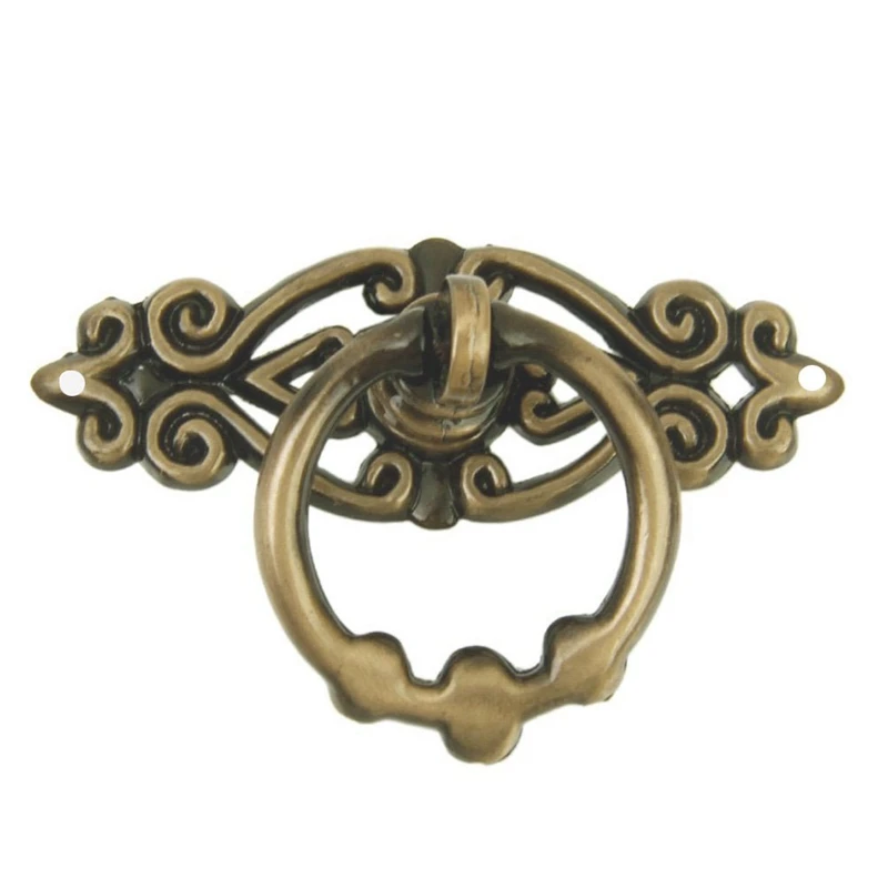 Vintage Kitchen Cabinet Cupboard Dresser Door Drawer Ring Pull Handles Knobs 10Pcs