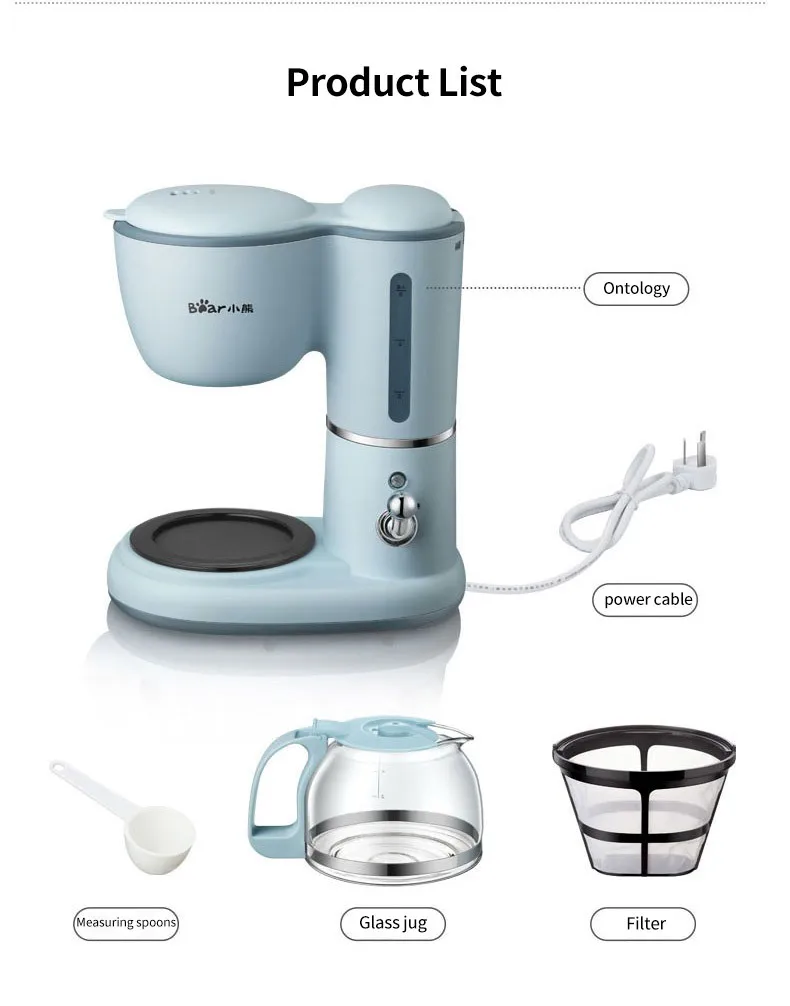 Mini cafeteira americana, gotejamento automático pequeno doméstico,