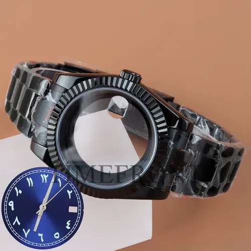 Silver/Black 36mm 39mm nh35 Watch Case with pink Sunburst Dial and Hands For Datejust NH35 NH36 Movement Waterproof Oyster Strap - Image 29