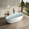 Hotel Project Bathtub Wholesale Indoor White Acrylic Freestanding Backyard Most Comfortable Minimalist Hot Tub With Overflow 3