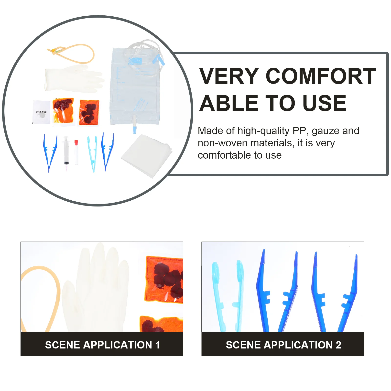1 Set Disposable Urethral Catheter Tray Safe Material Personal Health Equipment PP Gauze Non Woven