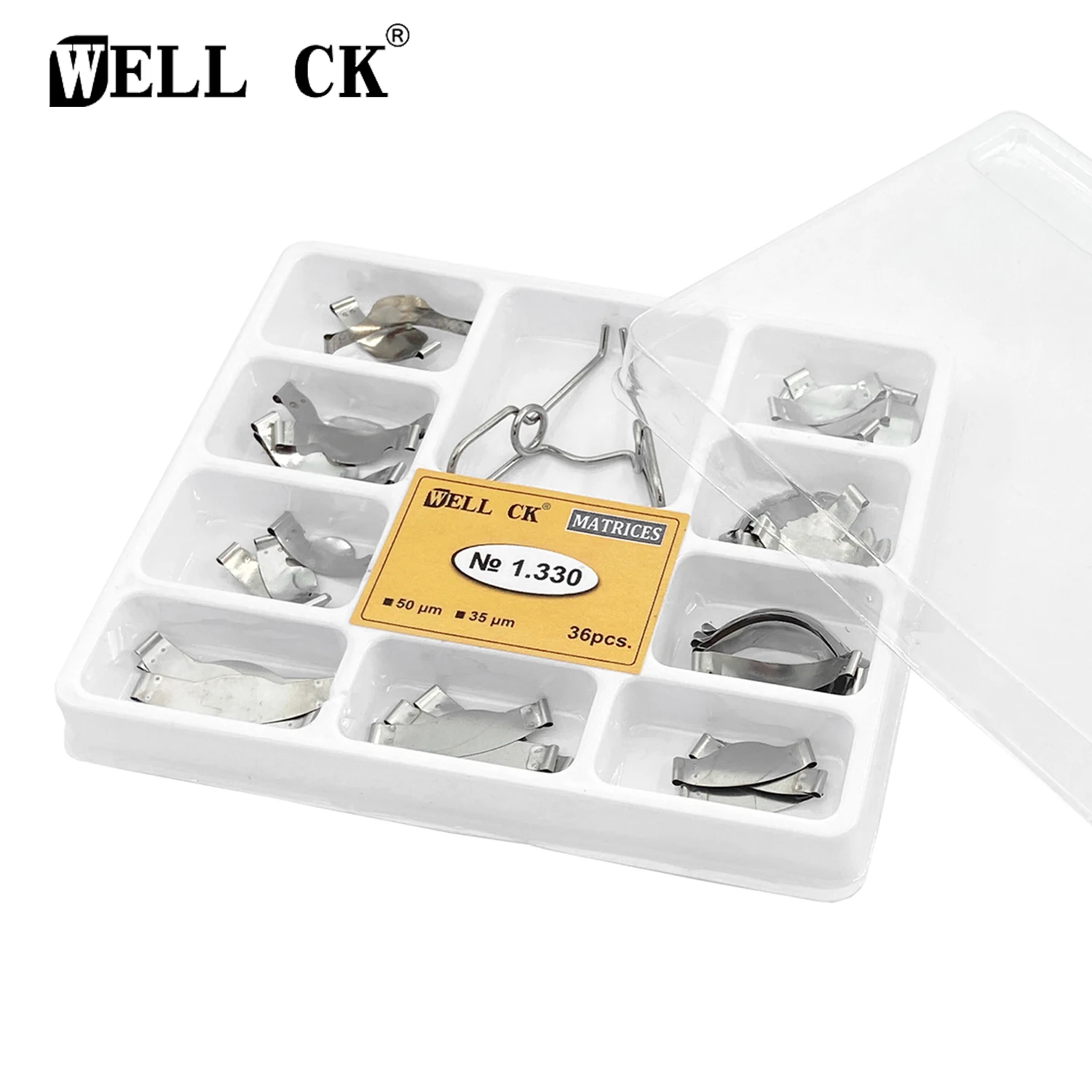 

Dental Matrix No.1.330 Sectional Contoured Metal Matrices with Spring Clip Universal Kit for Teeth Replacement Dentist Tools