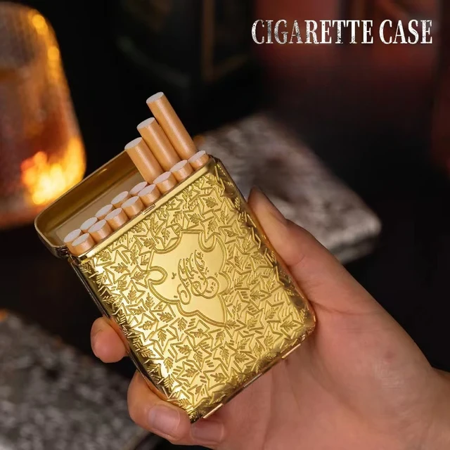 Luxury Vintage Carved Cigarette Container Pocket  Cigarettes Tobacco Box  Holder - Cigarette Accessories - Aliexpress