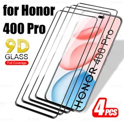 Premium 9D Curved Tempered Glass Screen Protector - 4 Pack Full Cover Clear Film - Honor 400 Pro (4 Pieces)