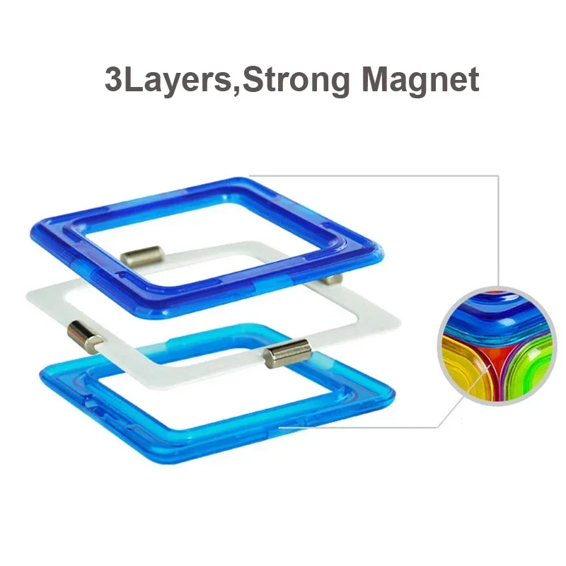 Kids Big Size Magnetic Building Blocks 20-100Pcs DIY Magnets Toys Montessori Boys Construction Set Educational Toy Children Gift