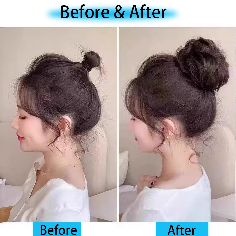 Synthetic Hair Bun Chignon Messy Curly Hair Band Elastic Scrunchy False Hair Rope Rubber Band Hair Extensions For Women