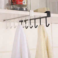 6 Hooks Storage Shelf Plastic Under Shelves Hanging Rack Utensils Holder Wardrobe Kitchen Bathroom Organizer Home Accessories 4