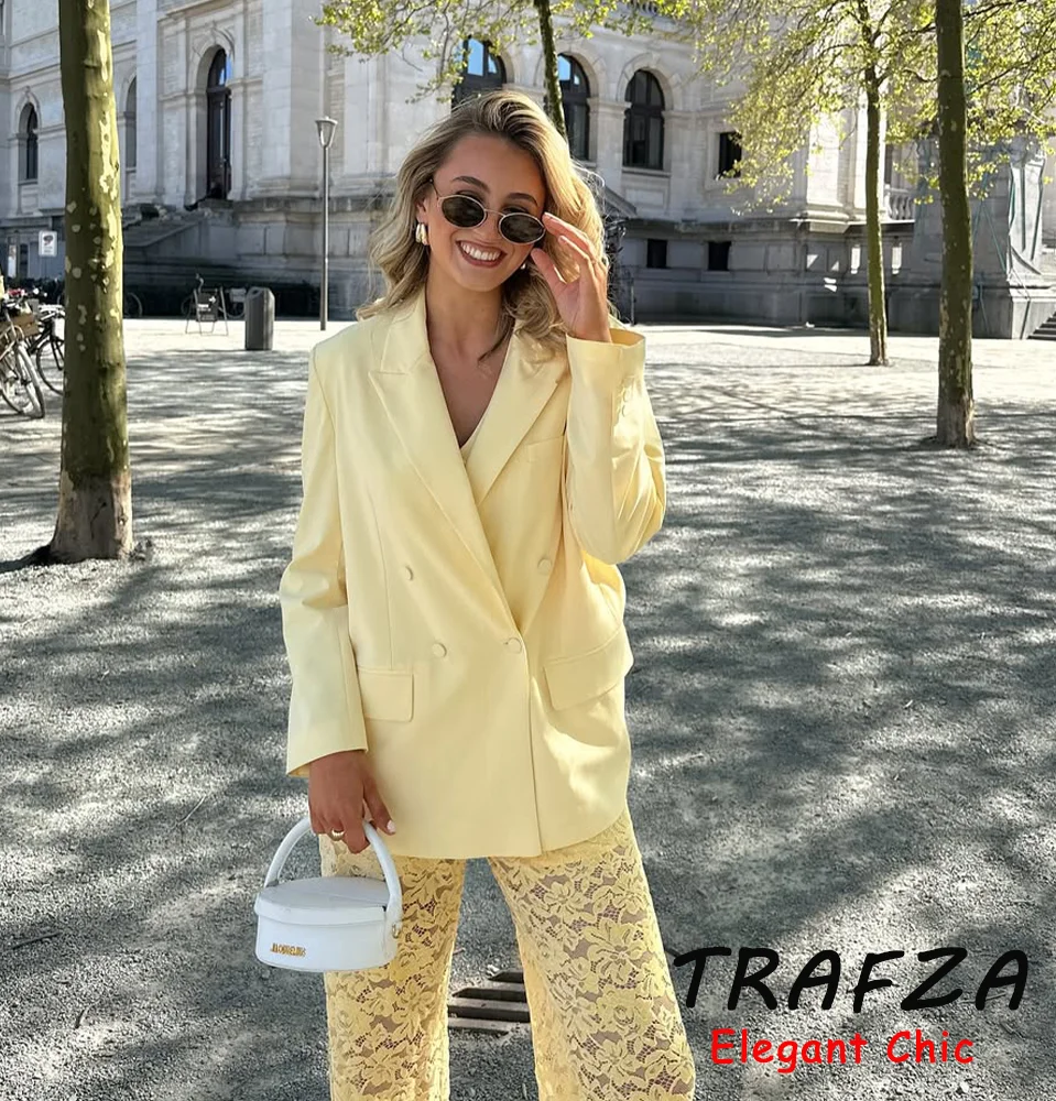 Chaquetas Outfits Con Amarillo Traje Chaqueta Amarillo Mujer