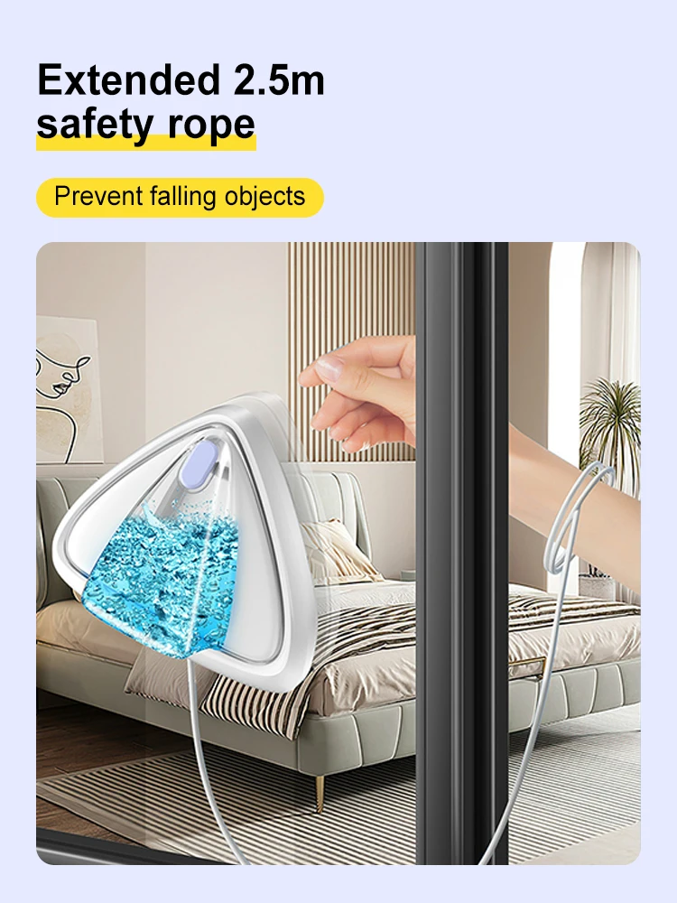 Double Sided Magnet Window Cleaner Water Filling Clean Brush ABS Material Natural Latex