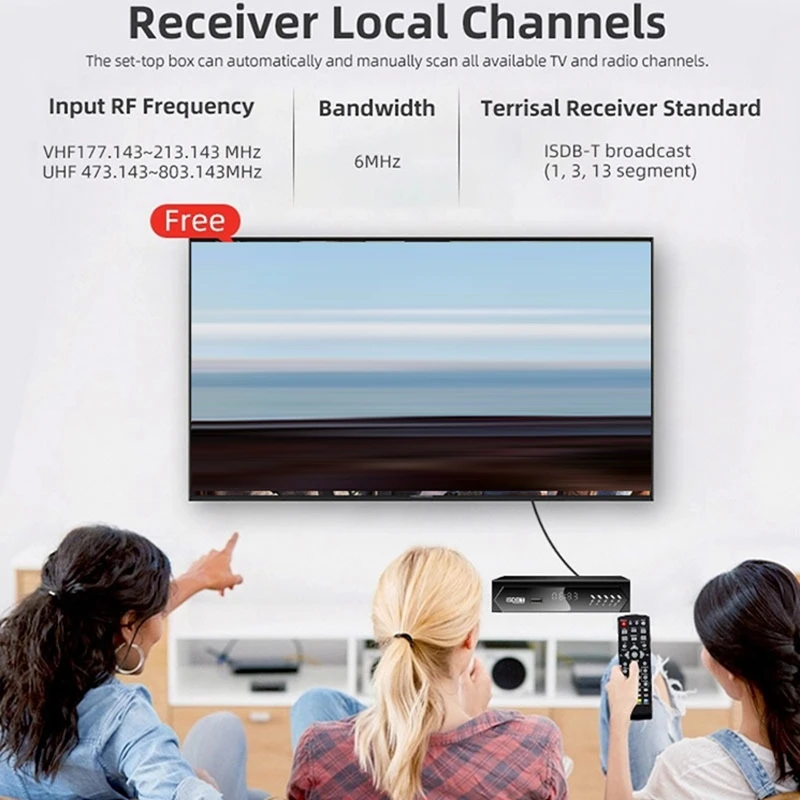ISDB-T 케이블 포함 지상 디지털 비디오 방송 TV 리시버, 1080P HD 셋톱 박스, 브라질, 칠레, EU 플러그