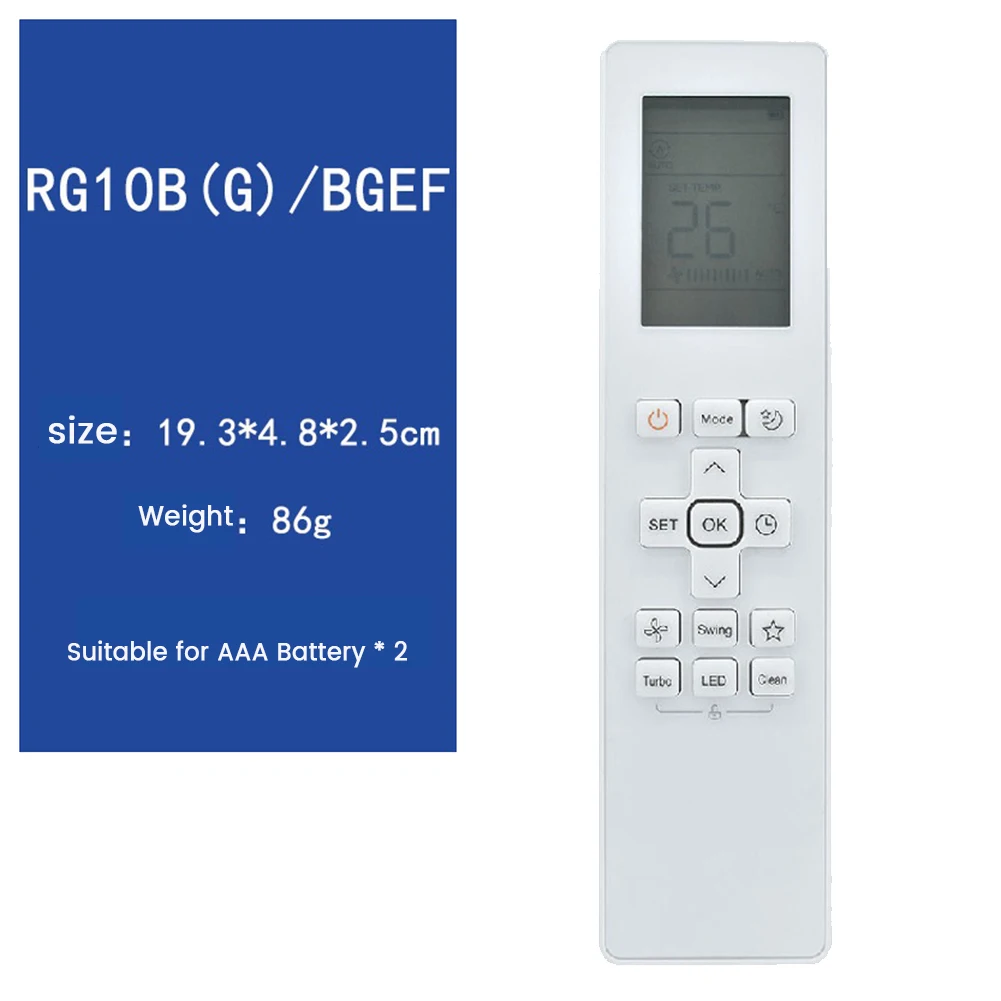 Midea 냉동 난방 에어컨 RG10B (K1)/BGEFU1 DY 용 RG10B (G)/BGEF 에어컨 리모콘