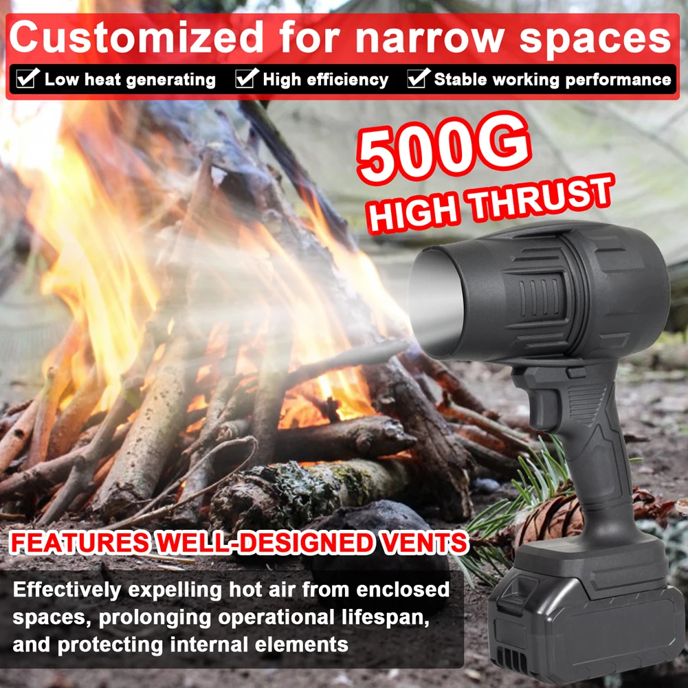 1000W Turbo Fan Violent Fan 500g Thrust Stepless Speed High Power Turbofan Leaf Blower Handheld Mini Jet Fan for Makita Battery 2