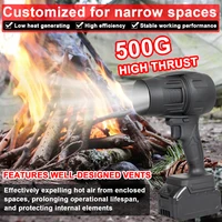 1000W Turbo Fan Violent Fan 500g Thrust Stepless Speed High Power Turbofan Leaf Blower Handheld Mini Jet Fan for Makita Battery 2
