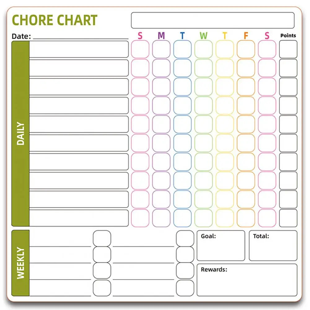 Magnetic Chore Chart 3pcs Magnetic Whiteboard Set with Pen Eraser Stain-resistant Surface Kid Reward Board Rubber for Home