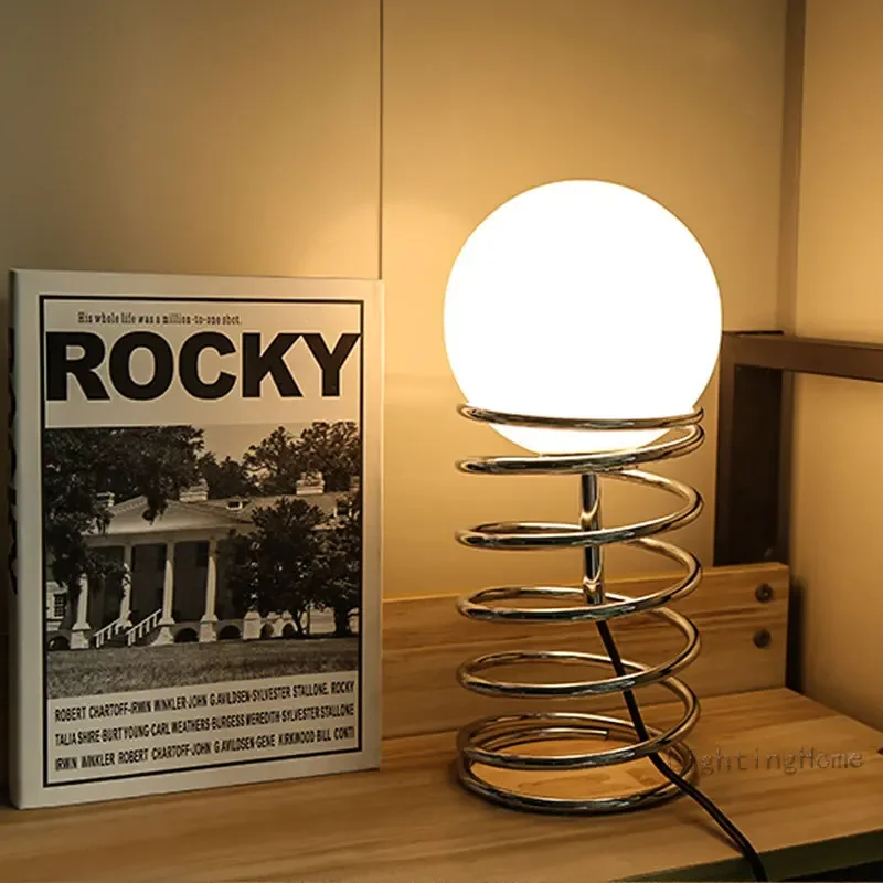 InsBauhausSpringTableLampVintageNordicModernMinimalistHomestayGlassLivingRoomBedroomBedsideLampDropShipping