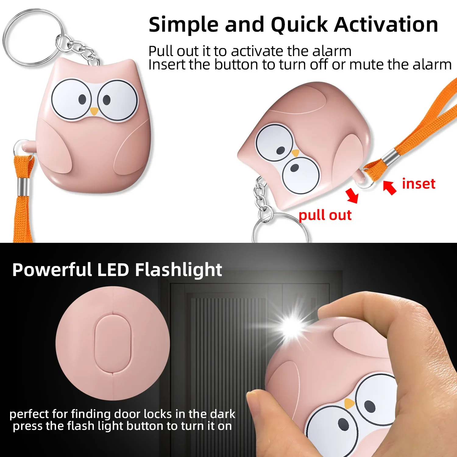 Outdoor personal portable alarm with pull ring women's anti wolf alarm self-defense call for help