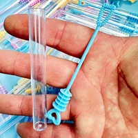 Children's Bubble Blowing Toy Bubble Water Summer Mini Compact Portable 10CM Small Test Tube Bubble Stick with Bubble Water 6