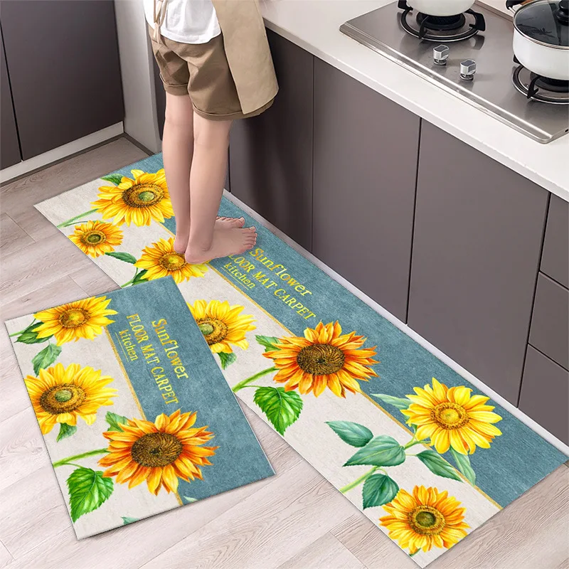 thumbnail image 1 of Alfombra de cocina antideslizante moderna para el hogar, alfombra suave de dibujos animados simple a la moda, alfombra de baño de tira larga, felpudo de entrada lavable y duradero, 1 of 5
