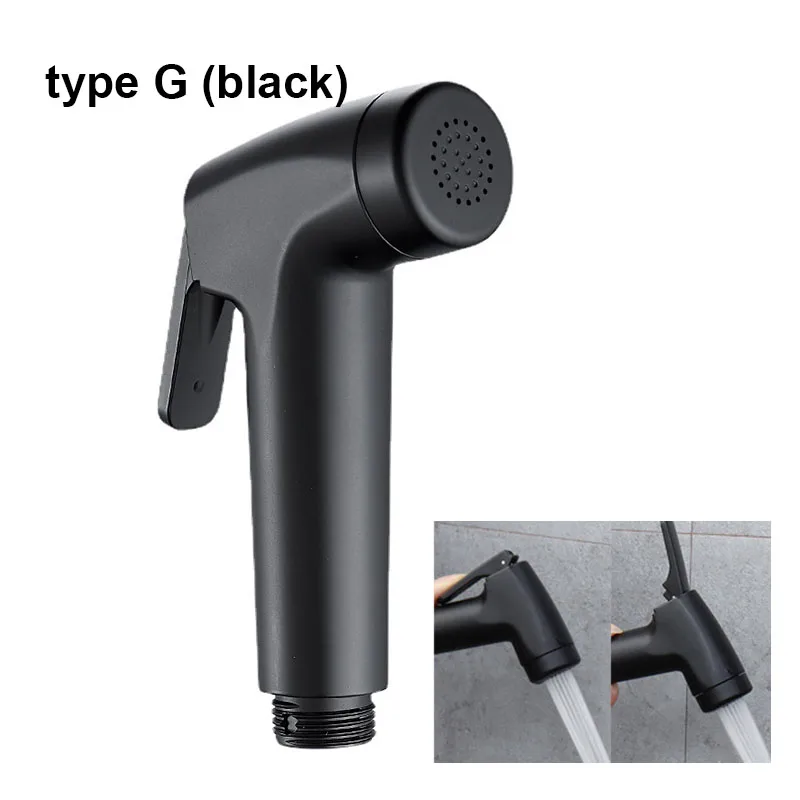 White Silver ABS Self-Cleaning Handheld Bathroom Bidet Sprayer with Nozzle Holder & Hose