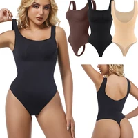 Body sans couture pour femmes, vêtement modelant, contrôle du ventre, col carré, débardeur, dos nu, modelant le corps, tongs, sous-vêtements, taille fine 1