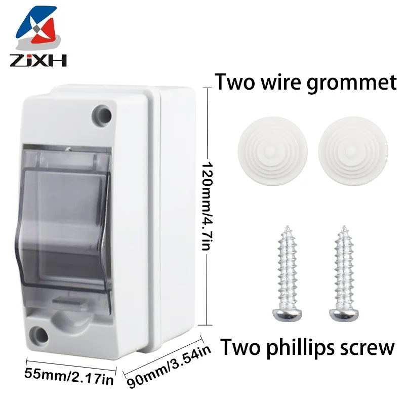 HT-2 IP65 Waterproof Distribution Breaker Box Panel Installation 2 WAY PC ABS Plastic Outdoor Electrical MCB Solar Junction Box