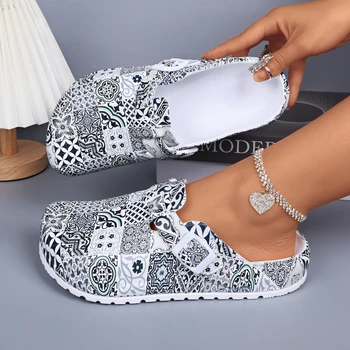 Women's Eva Close-Toe Slippers Adjustable Buckle Comfortable Platform Heels Indoor Shoes Home Wear 1