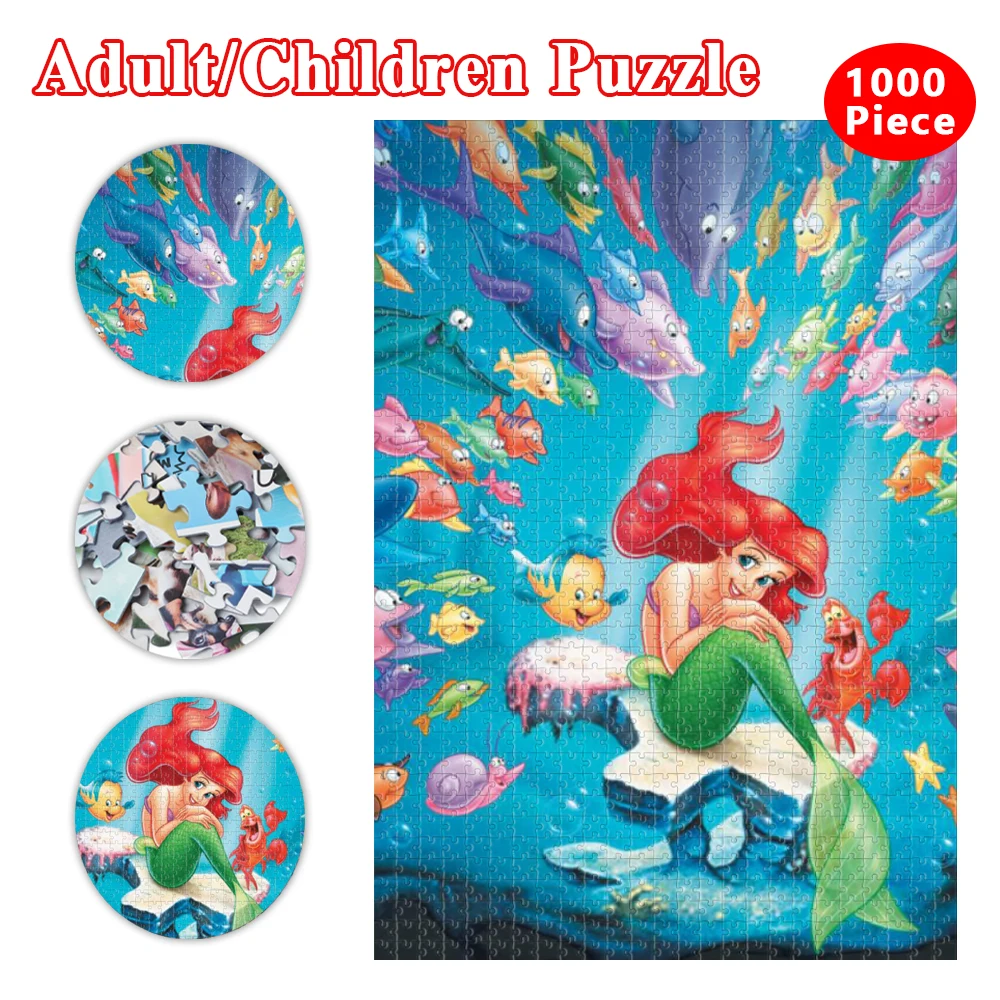 

The Little Mermaid Jigsaw Puzzle Disney Thick Cardboard Puzzle 1000 Piece Puzzle for Adults Family Gifts Kid Educational Toys