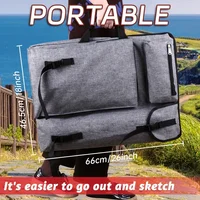 1pc Sketch Art Painting Bag Black/Grey,Multifunctional Portable Waterproof,for Outdoor,Sketching Board Bag,Art Exam,travel Art f 5
