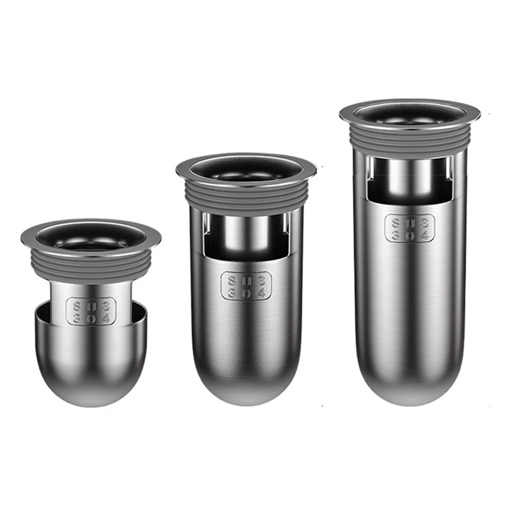 ท่อระบายน้ำพื้นห้องน้ำฝักบัว1ชิ้น304ป้องกันการไหลย้อนกลับตัวกรองท่อระบายน้ำสแตนเลสสำหรับอุปกรณ์ห้องน้ำ 1