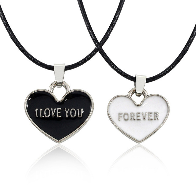 Black And White Ghost Pendant Necklaces For Women Men Best Friend Lovely Ghost Pendant Couple Necklace Fashion Jewelry