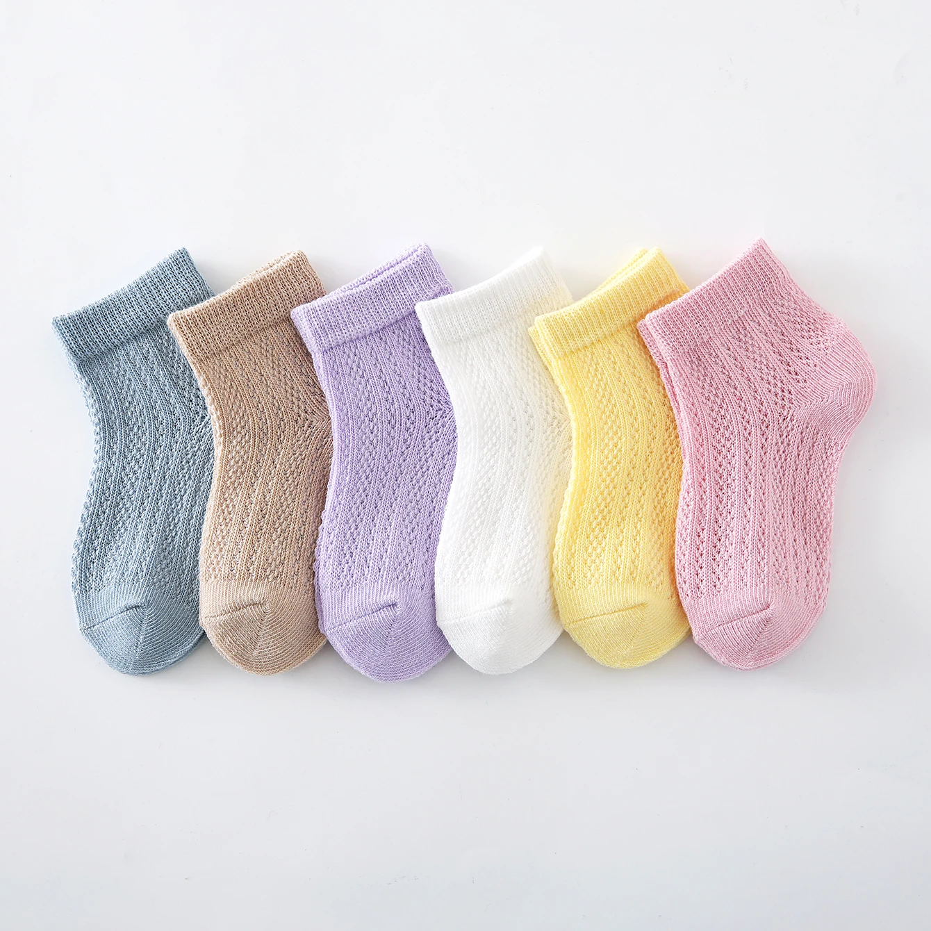 6 Pairs Children's Socks, Summer Thin Breathable Mesh Socks, Fashion Sports Socks For Spring Autumn, Students, Cotton Socks, 4