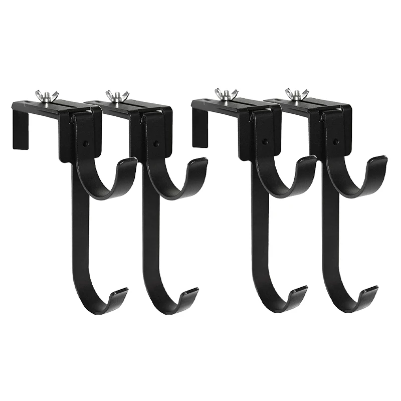 

4Pcs Swimming Pool Pole Hook Adjustable Heavy Duty Double Fence Hooks For Telescopic Poles,Skimmers,Leaf Rakes/Hose