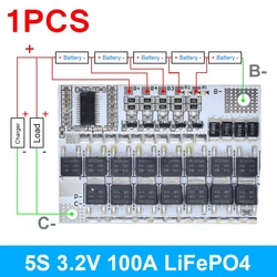 High - Capacity Lithium Battery Protection Circuit Board with Balancing Feature (1PCS 5S 3.2V LiFePO4)