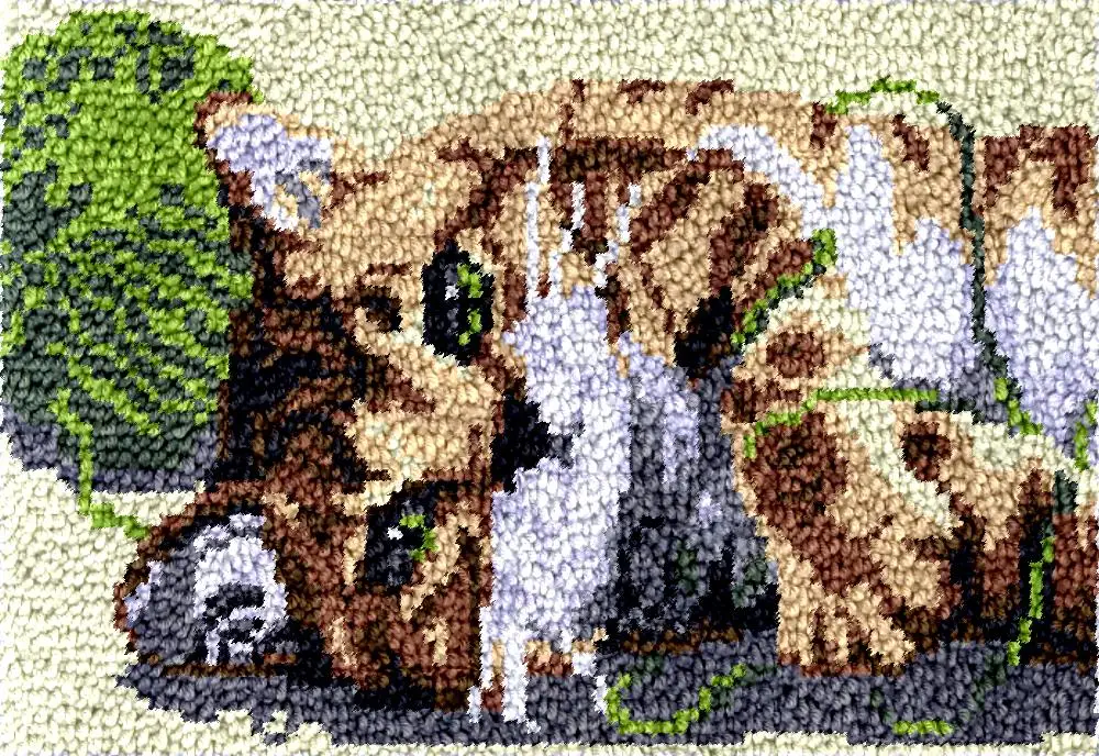 Cat Carpet embroidery with printed pattern Cartoon Latch hook rug kits  Embroidery Creative DIY for adults crafts plastic canvas