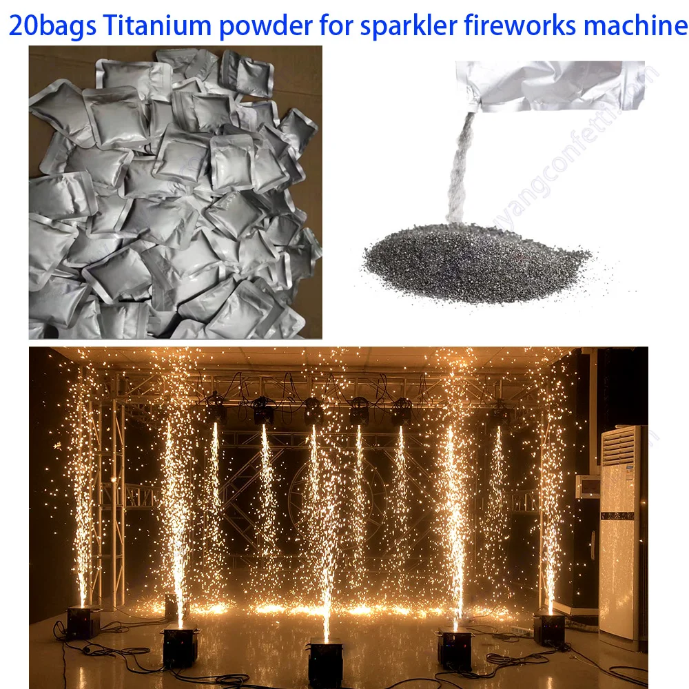Wedding DJ Bag Ti Cold Spark Machine Dust Sparklur 200g Composite Metal Granule Indoor Stage Light Effect Party Event Show Bride