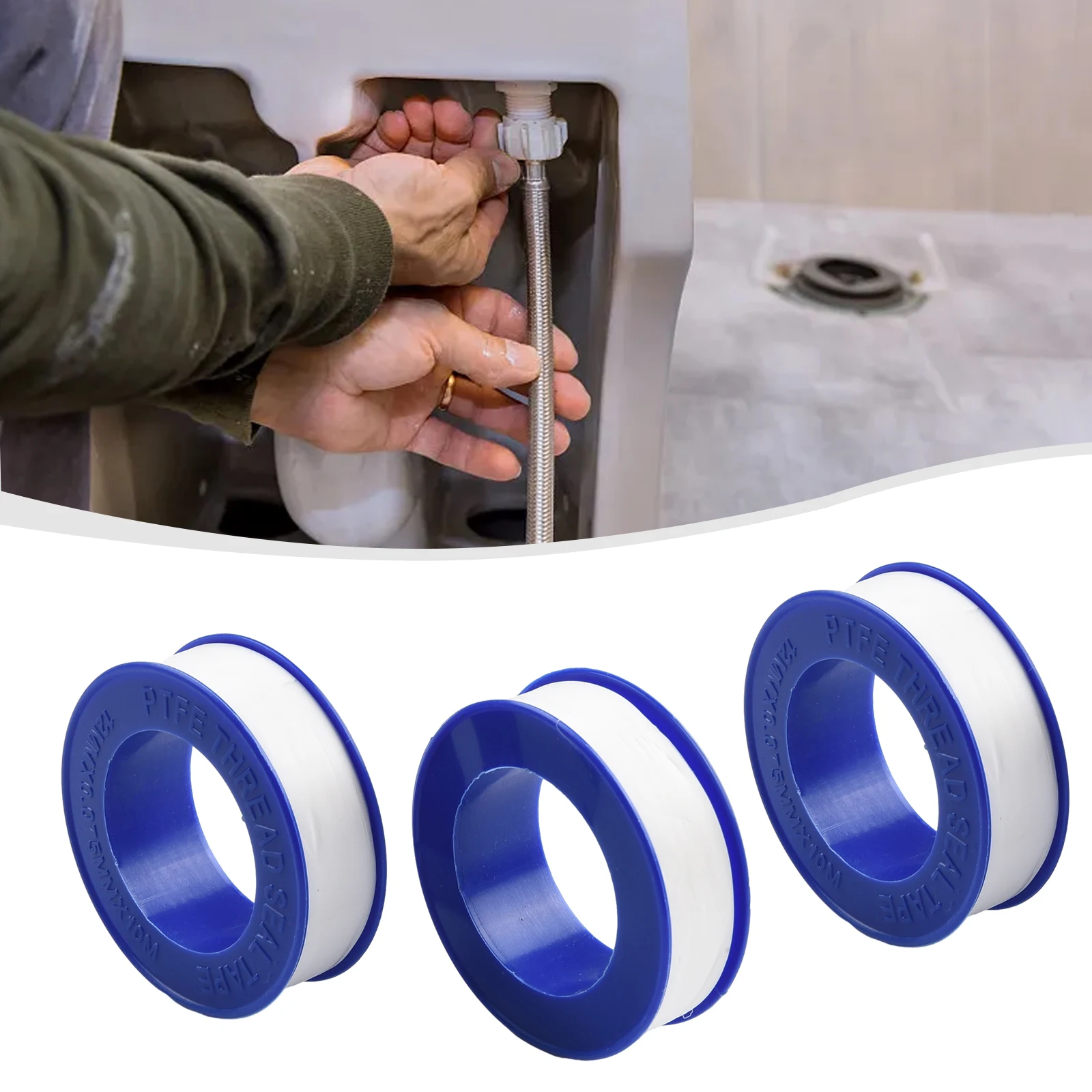 

PTFE Water Plumbers Thread Seal Tape White Industrial Sealing Tape Screw Sealing Practical Water Pipe Tape For Home Decoration