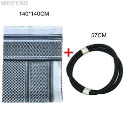 Traditional Muslim Shemagh Scarf - Islamic Head and Neck Wrap Accessory - One Size (Set A black)