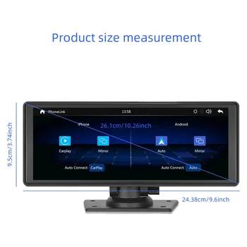 ‌Portable Car Monitor Android Auto Radio Wireless CarPlay ‌9.3 Inch Car Stereo FM Transmitter Plug and Play Installation 5