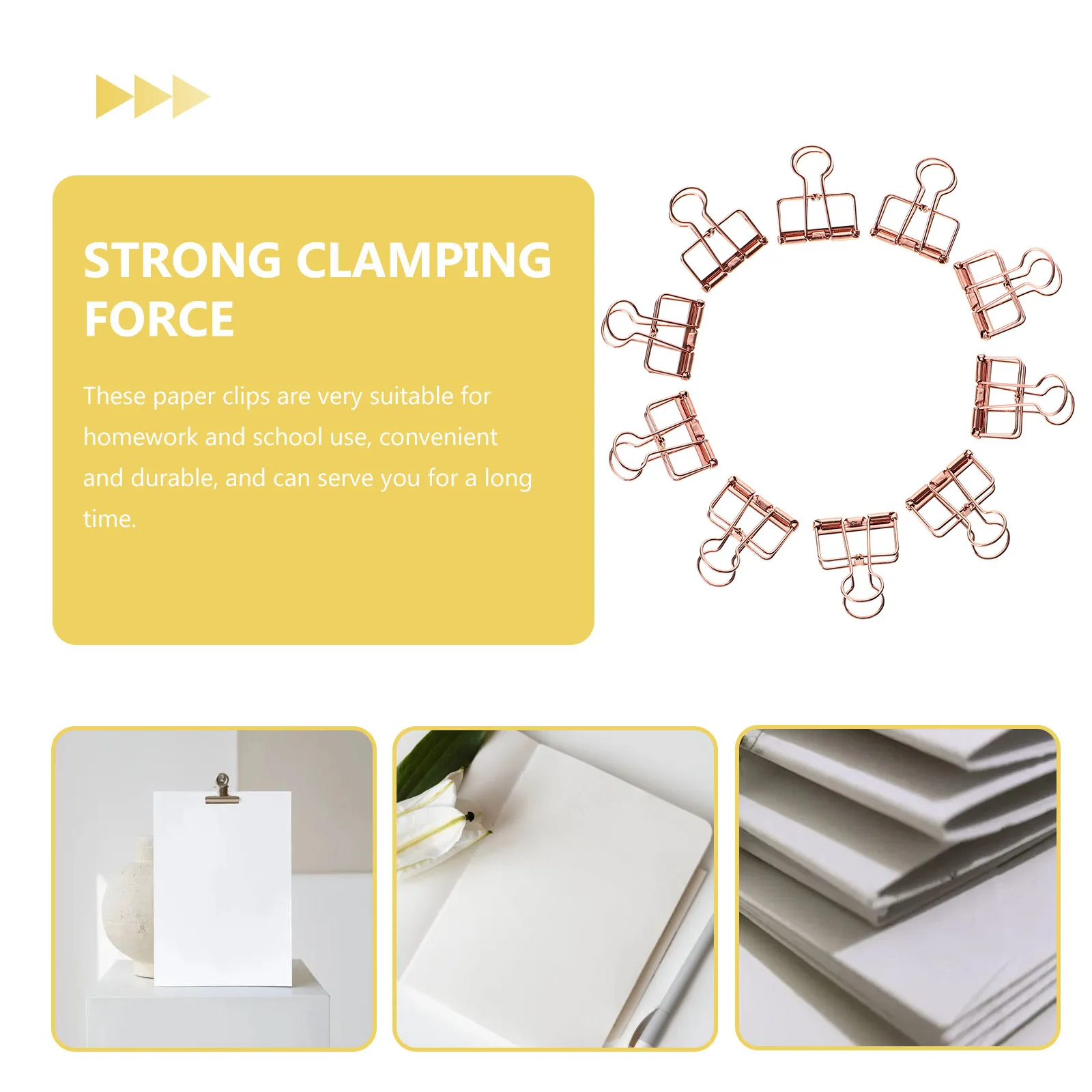 10Pcs 바인더 클립 합금 금속 미니 클립 사무실 문서 종이 클램프 파일 주최자 용품 사무실 종이 클립