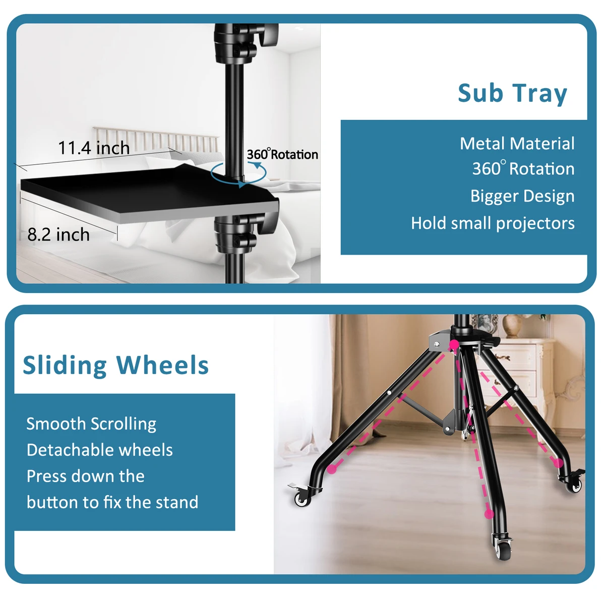 SH Projector Tripod Stand Laptop Tripod Adjustable Height 23 to 63&quot Standing Desk Outdoor Computer Desk Stand for Studio — view 6
