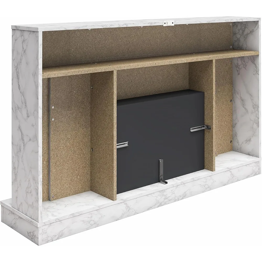 52 Inch Electric Fireplace with Mantel, Replaceable Fireplace Insert Heater, Remote Control, Timer, Color Changing Crystal 6