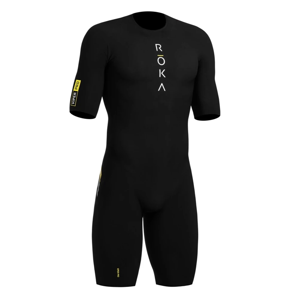 Summer ROKA Triathlon Skinsuit Men's Short Sleeve Tight Cycling Suit MTB Ropa Ciclismo Elastic Quick Dry Bike Running Bodysuit