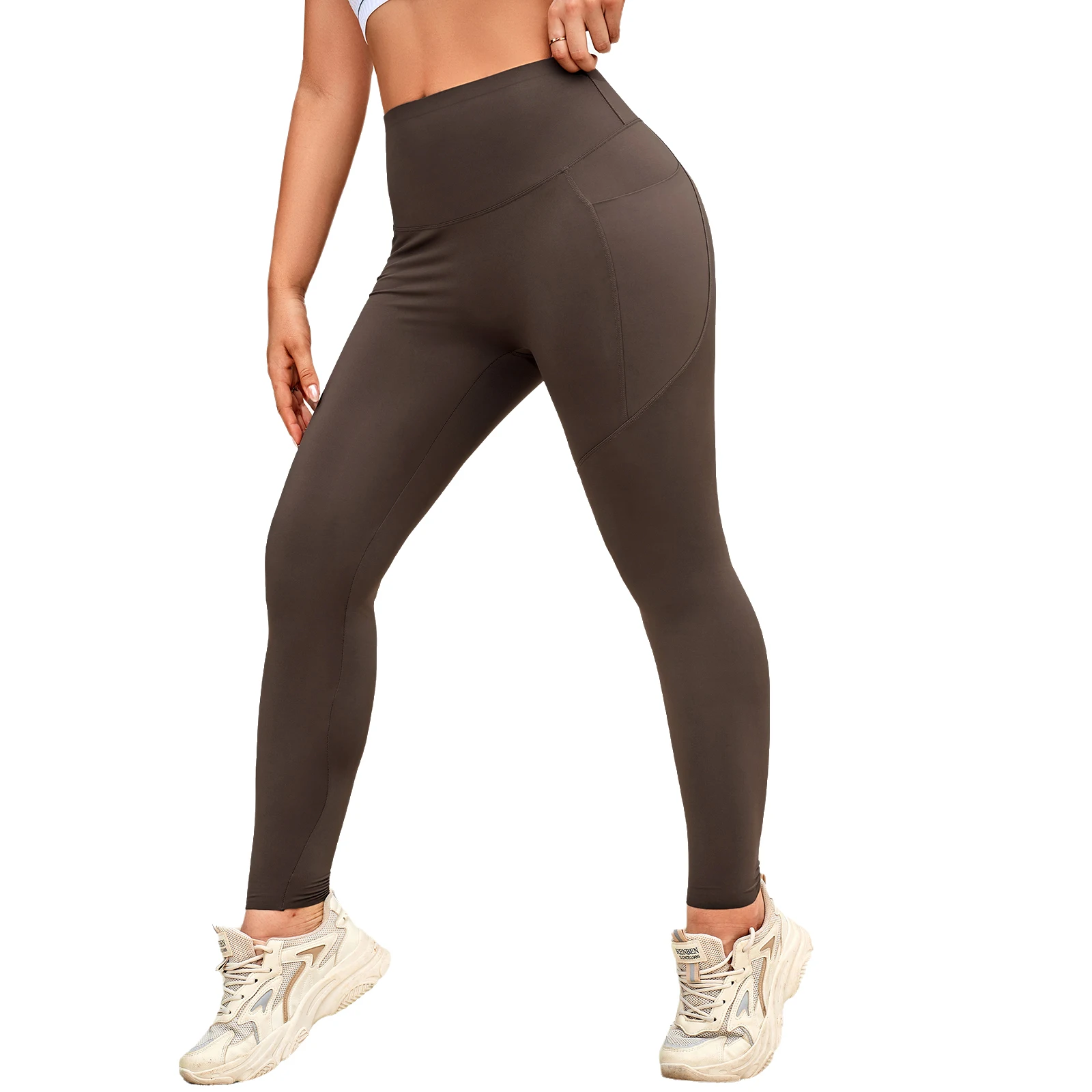 CATHSNNA Workout Leggings for Women High Waisted Compression Tummy Control Butt Lifting Yoga Leggings Pants with Pockets