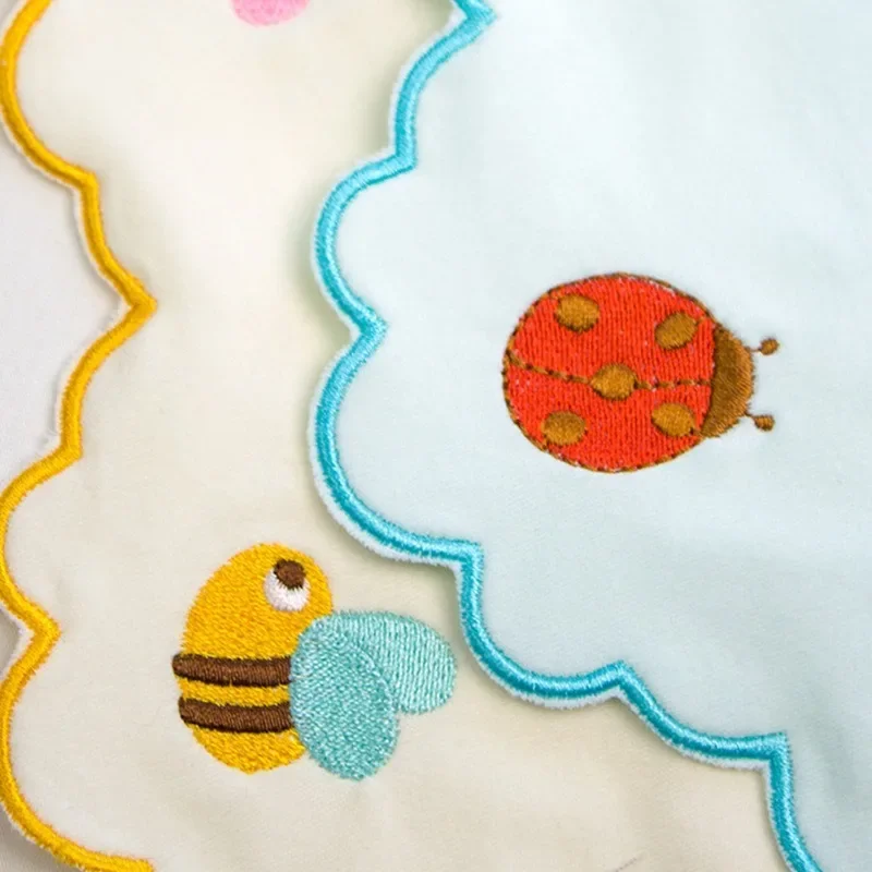 

Cute Baby Bib Eating Saliva Towel Cotton Bib Embroidery Waterproof Leakproof Newborn Can Be Rotated Four Seasons Available